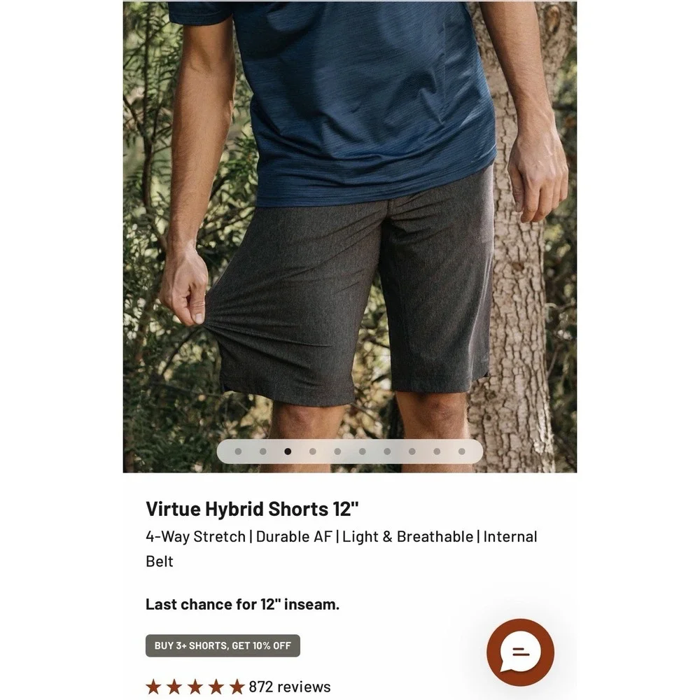 KETL Mountain‎ Apparel Virtue Hybrid Shorts Mens Small 12